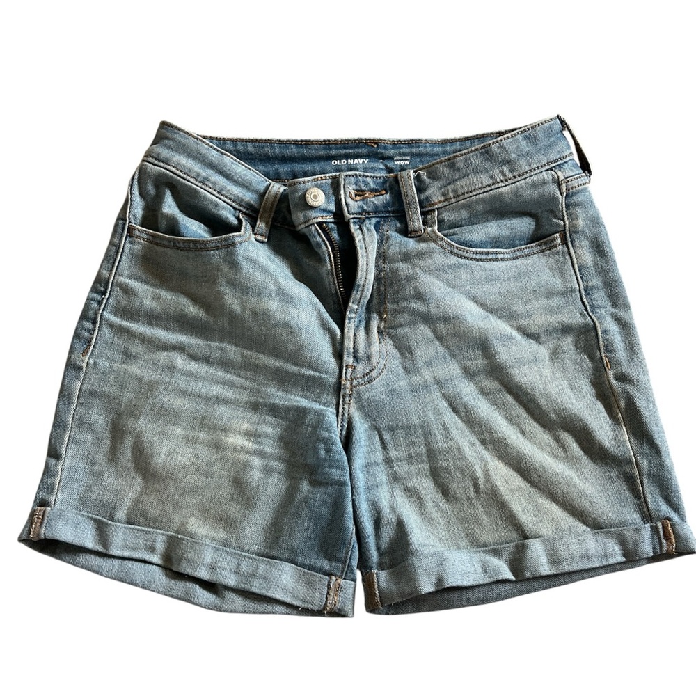 Old Navy Women's Light Blue Jean Shorts High Rise (size 4)